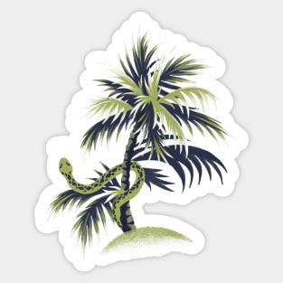 Snake Palms - Light Blue/Gold Sticker